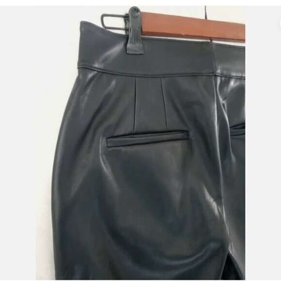 NWT Banana Republic Straight Leg Vegan Leather Trouser Pants Black Size 6 RT$100 - Picture 8 of 12